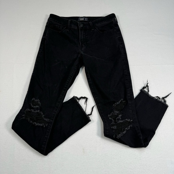 Abercrombie Fitch Harper Low Rise Super Skinny Jeans Womens Size 27/4 Black Wash - Picture 1 of 16